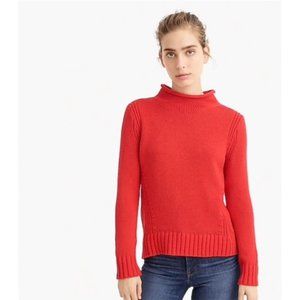 J Crew • Always 1988 Roll Neck Sweater vintage red cotton pullover mock